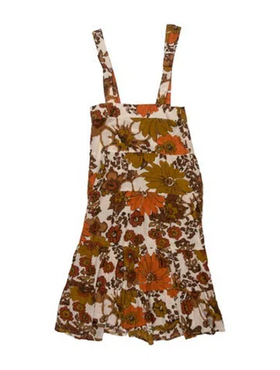 Pre-owned Dodo Bar Or Floral Print Long Dress In Multicolor
