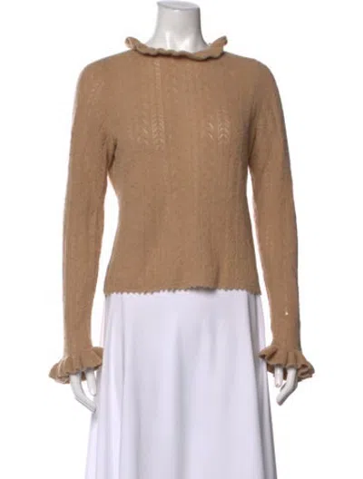 Pre-owned Doen Baby Alpaca Patterned Sweater In Brown