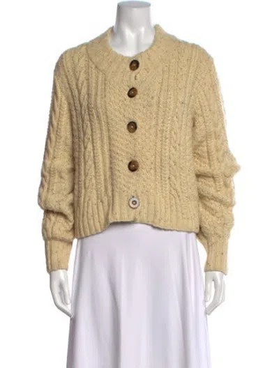 Pre-owned Doen Baby Alpaca Tweed Pattern Sweater In Neutrals