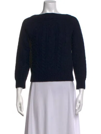 Pre-owned Doen Cashmere Bateau Neckline Sweater In Black