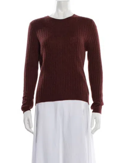 Pre-owned Doen Cashmere Crew Neck Sweater In Burgundy