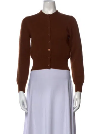 Pre-owned Doen Cashmere Open Front Sweater In Brown