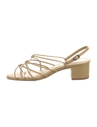 Pre-owned Doen Leather Animal Print Sandals In Neutrals