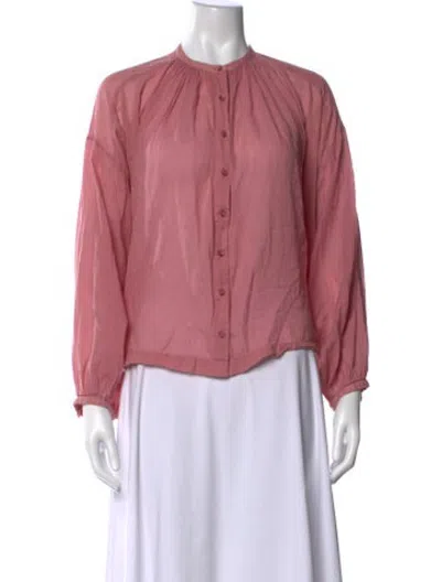 Pre-owned Doen Long Sleeve Blouse In Pink