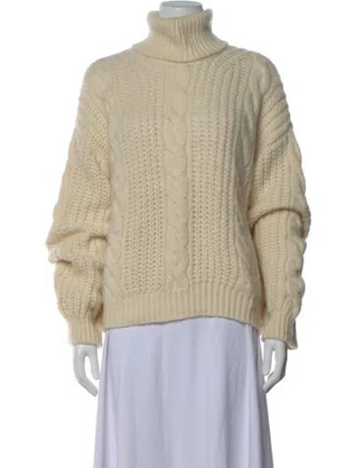 Pre-owned Doen Merino Wool Turtleneck Sweater In Neutrals