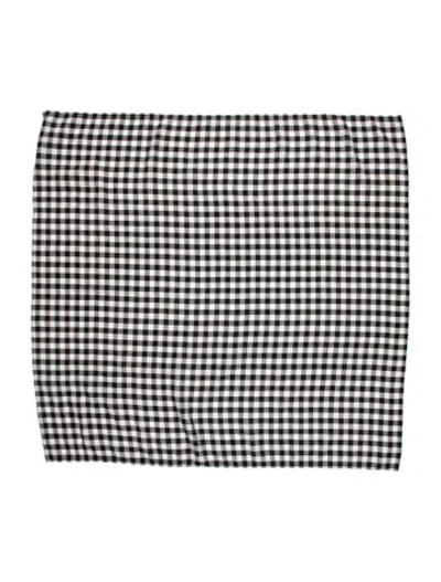 Pre-owned Doen Silk Plaid Print Scarf W/ Tags In Black