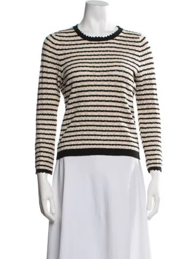 Pre-owned Doen Striped Crew Neck Sweater In Neutrals