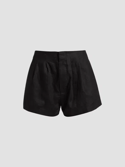 Doen Women's Larue Pleated Linen Shorts In Black