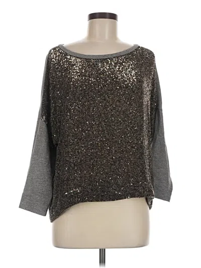 Pre-owned Dolan 3/4 Sleeve Top Silver Boatneck Tops