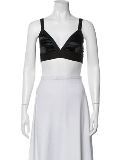 Pre-owned Dolce & Gabbana Acetate V-neck Sports Bra W/ Tags In Black
