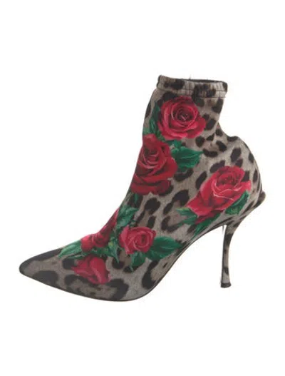 Pre-owned Dolce & Gabbana Animal Print Boots In Neutrals
