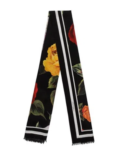 Pre-owned Dolce & Gabbana Beachwear Floral Print Cover-up In Black