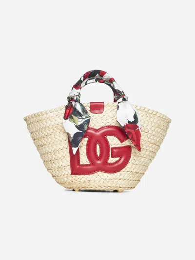 Dolce & Gabbana Beige Kendra Small Shopping Bag In Pink
