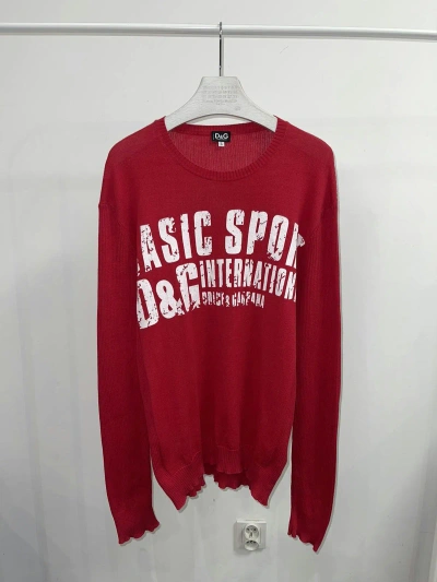 Pre-owned Dolce & Gabbana Big Logo Red Sweater