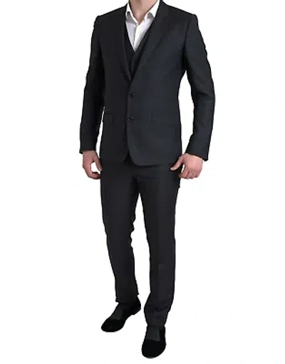 Pre-owned Dolce & Gabbana Elegant Black Martini Slim Fit 3-piece Suit