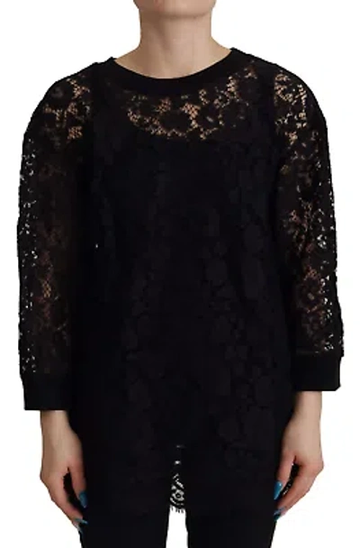 Pre-owned Dolce & Gabbana Elegant Black Long Sleeve Blouse Top