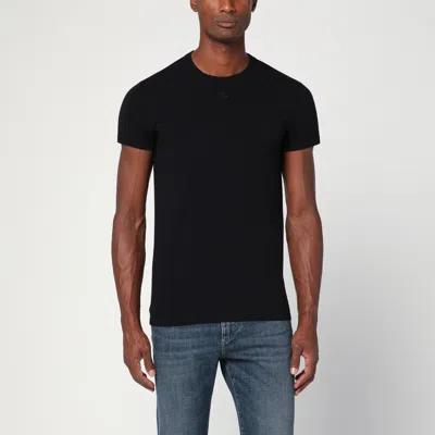 Dolce & Gabbana Black T-shirt With Logo Embroidery