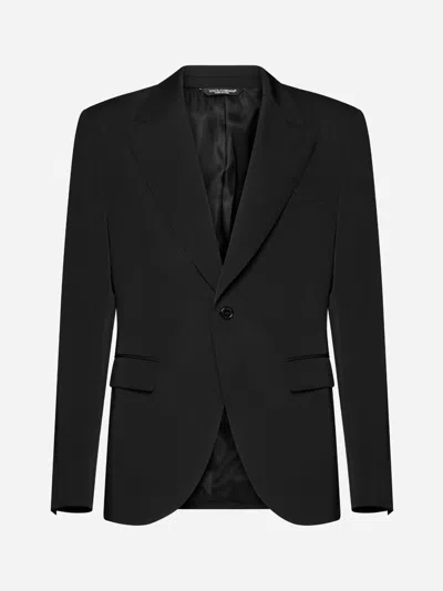 Dolce & Gabbana Black Technical Fabric Sicilia Single-breasted Blazer