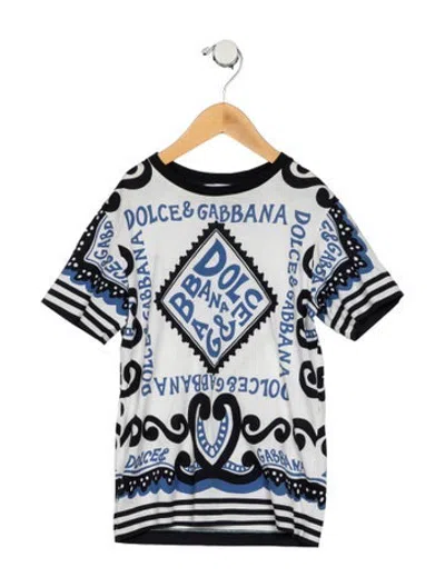 Pre-owned Dolce & Gabbana Kids' Boys Pattern T-shirt In White