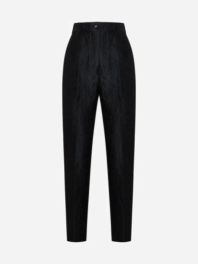 Dolce & Gabbana Brocade Trousers In Black