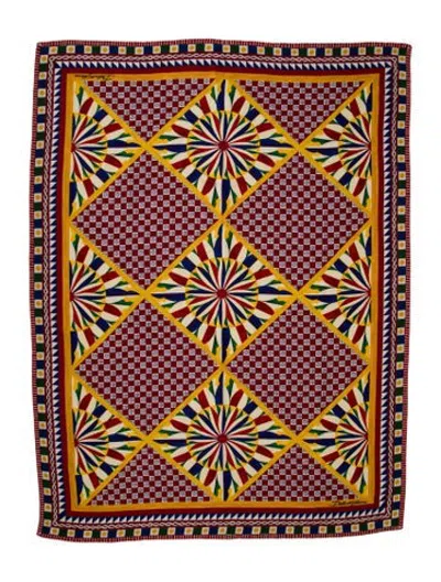 Pre-owned Dolce & Gabbana Carretto Siciliano Throw Blanket In Red