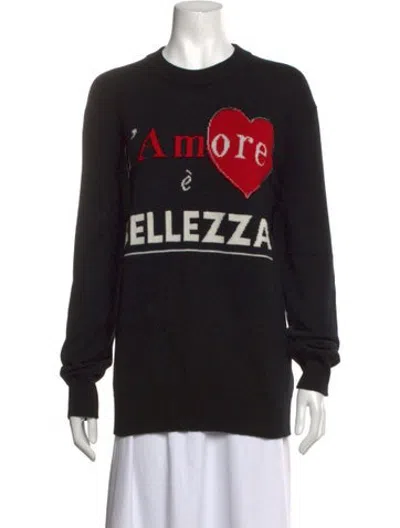 Pre-owned Dolce & Gabbana Cashmere Graphic Print Sweater In Black