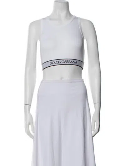 Pre-owned Dolce & Gabbana Crew Neck Sleeveless Sports Bra In Neutrals