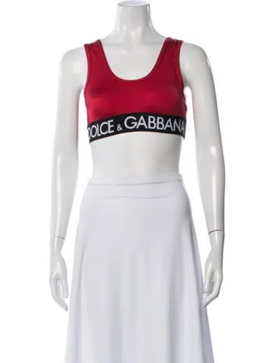 Pre-owned Dolce & Gabbana Crew Neck Sleeveless Sports Bra In White