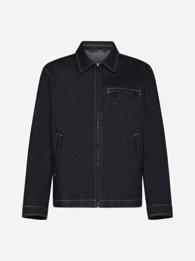 Dolce & Gabbana Denim Shirt Jacket In Dark Blue