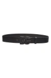 Dolce & Gabbana Dg Logo Buckle Leather Belt In Nero