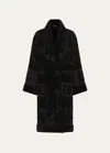 Dolce & Gabbana Dg Logo Jacquard Bathrobe In Black