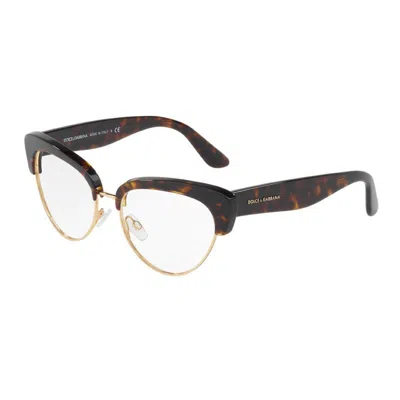 Dolce & Gabbana Dg Mini Havana Eyeglasses With Clear Demo Lens In Multi