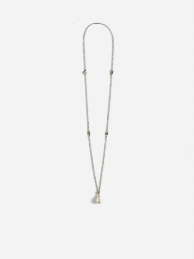 Dolce & Gabbana Drop Pendant Necklace In Silver