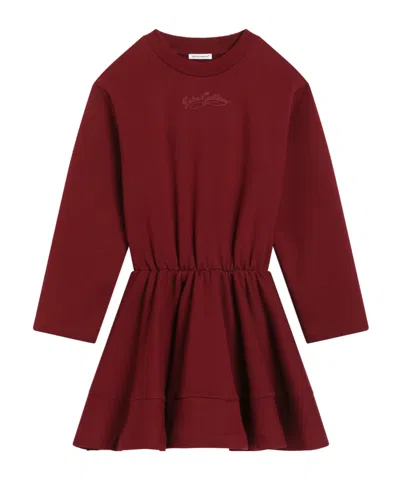 Dolce & Gabbana Babies' Fleece Dress In Burgundy