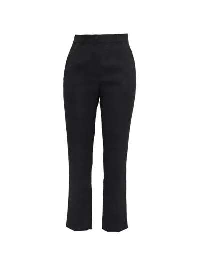 Pre-owned Dolce & Gabbana Floral-jacquard Trousers In Black
