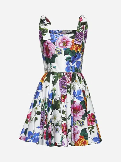 Dolce & Gabbana Flower Print Cotton Minidress