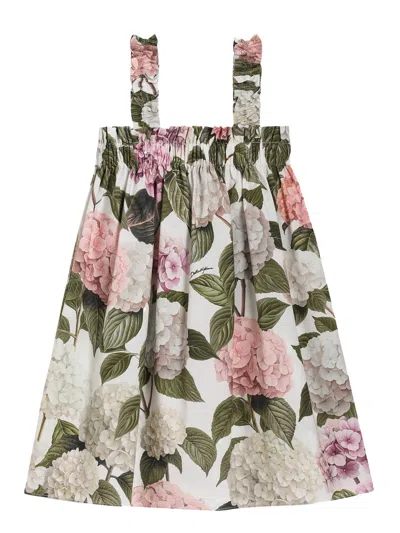 Dolce & Gabbana Girls Cotton Sleeveless Gown In Multi