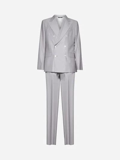 Dolce & Gabbana Grey Wool And Silk Tailored Suit