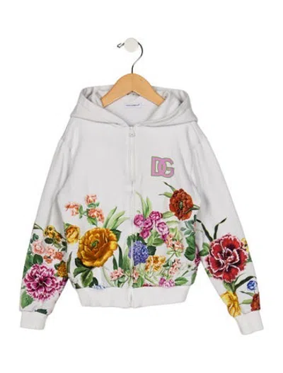 Pre-owned Dolce & Gabbana Kid Girl's Floral Jacket In White