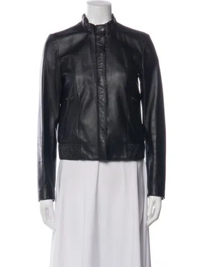 Pre-owned Dolce & Gabbana Lambskin Biker Jacket In Black