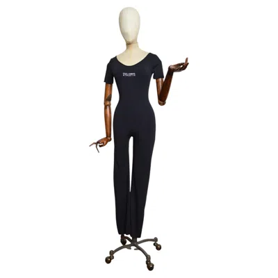Pre-owned Dolce & Gabbana Late 1990�s  Sporty Athletic Figure Hugging Jumpsuit - Bodysuit In Black