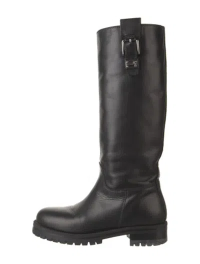 Pre-owned Dolce & Gabbana Leather Riding Boots In Black