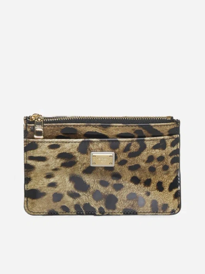 Dolce & Gabbana Leopard Print Leather Card Holder