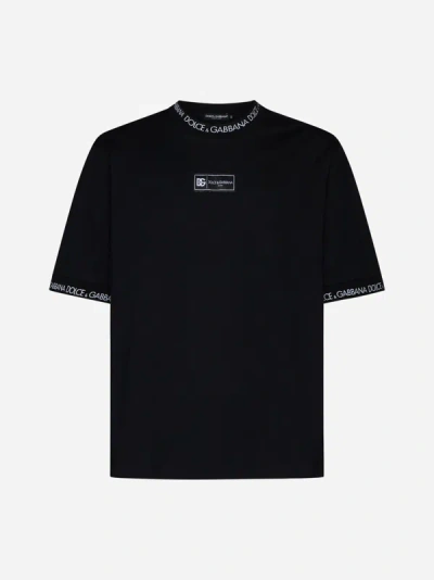Dolce & Gabbana Logo Cotton Oversized T-shirt In Black