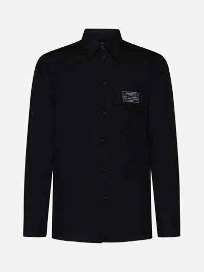 Dolce & Gabbana Logo Cotton Shirt In Black