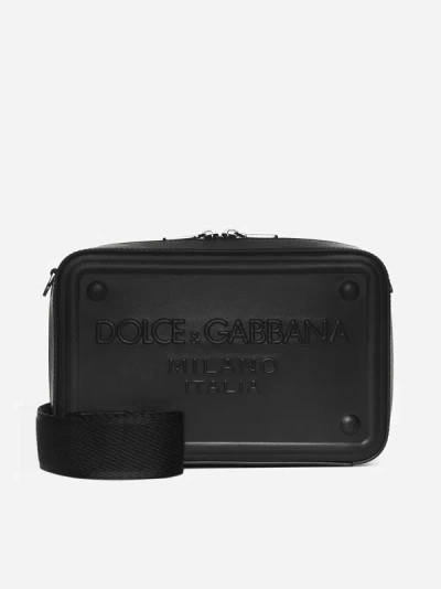 Dolce & Gabbana Logo Leather Camera Bag In Black