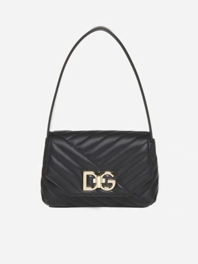 Dolce & Gabbana Lop Quilted Leather Shoulder Bag In Black