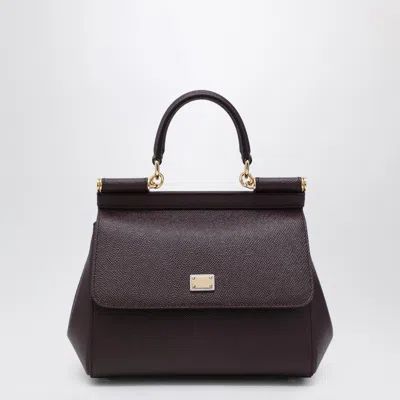 Dolce & Gabbana Medium Sicily Handbag In Must Color In Burgundy