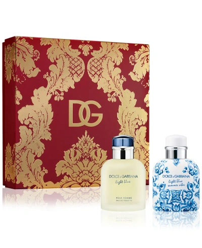 Dolce & Gabbana Men's 2-pc. Light Blue Pour Homme Eau De Toilette Gift Set In White