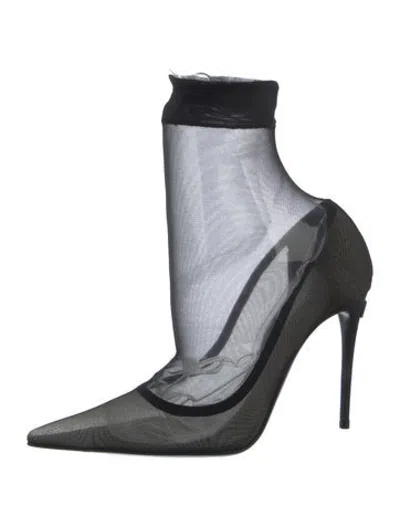 Pre-owned Dolce & Gabbana Mesh Sock Boots In Silver